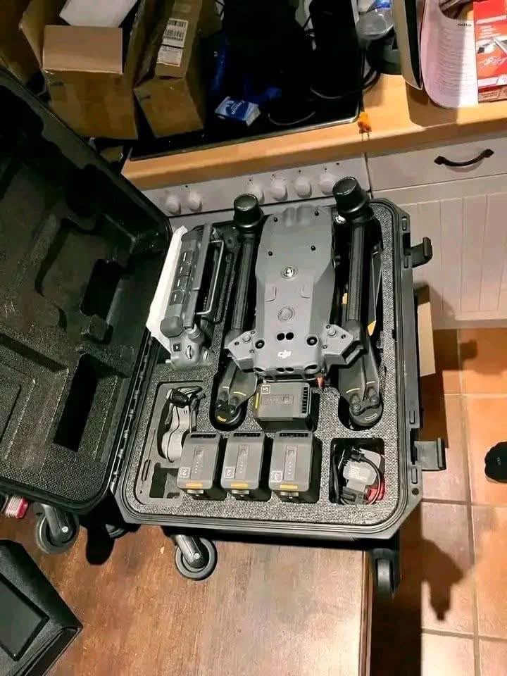 Drone and batteries packed in a protective case